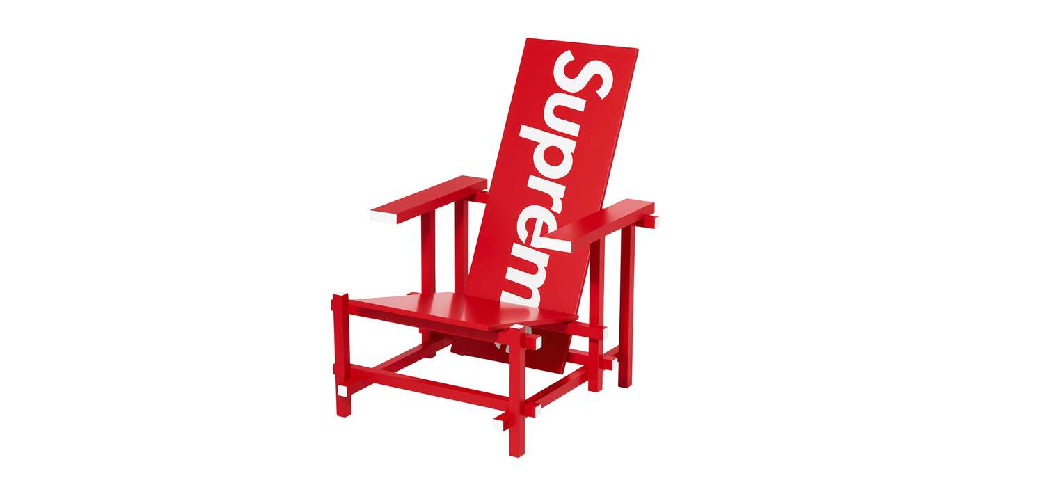 SUPREME LIMITED EDITION RED AND BLUE ARMCHAIR