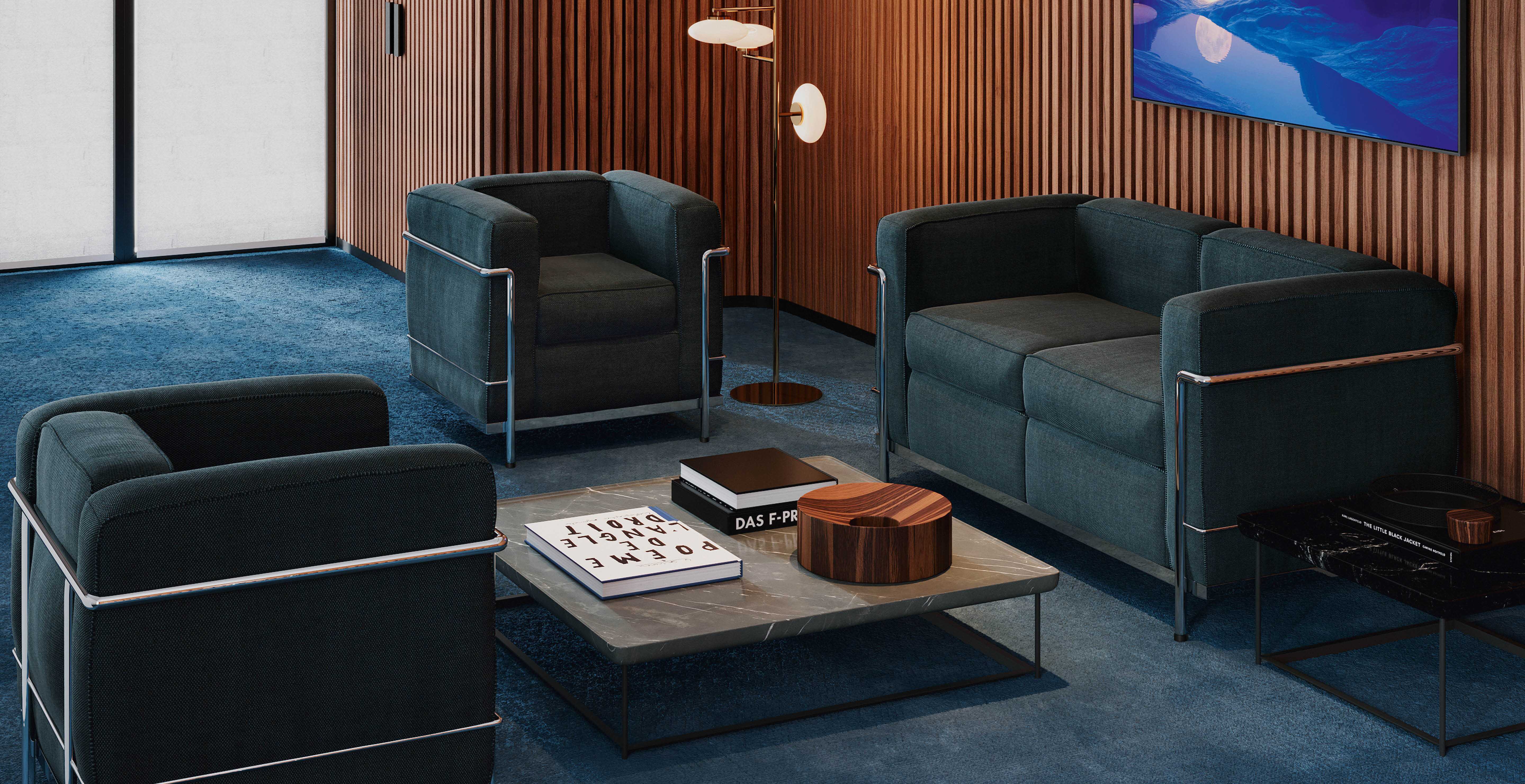 2 SOFA Pro Sofa by Le Corbusier Pierre Jeanneret Charlotte Perriand Cassina