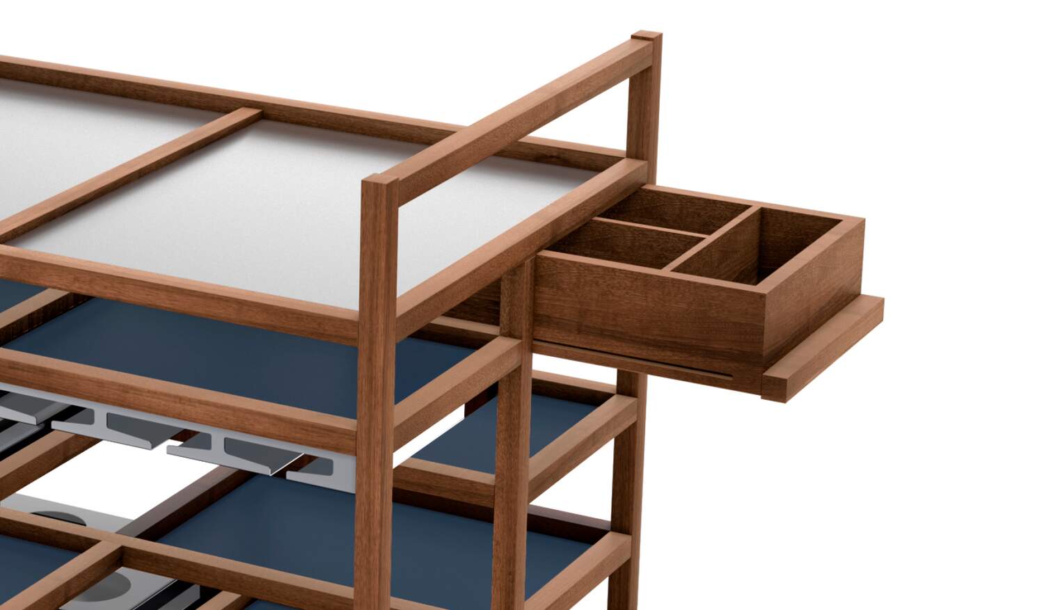 Cassina 72万「Serving Cart」ワゴン ウォールナット無垢材 ボディル・ケアー トロリー サービングカート キャスター カッシーナ Serving Cart Serving cart by Bodil Kjaer | Cassina