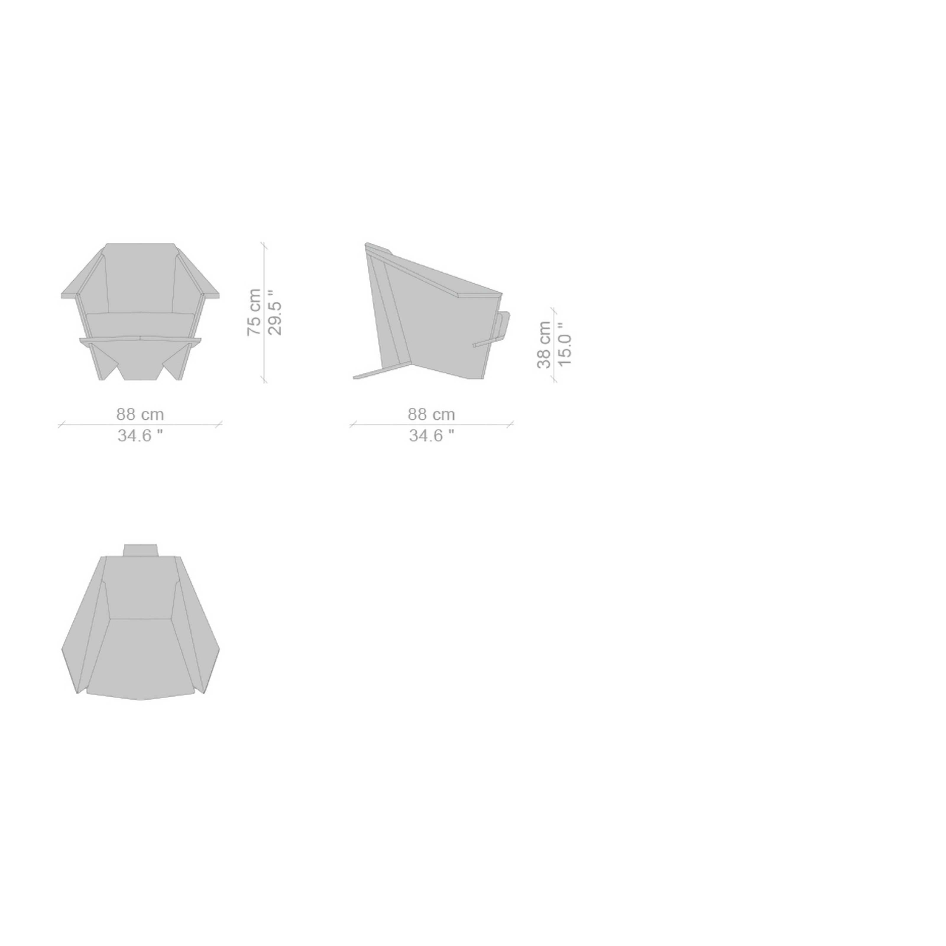 Drawing showing the chair dimensions