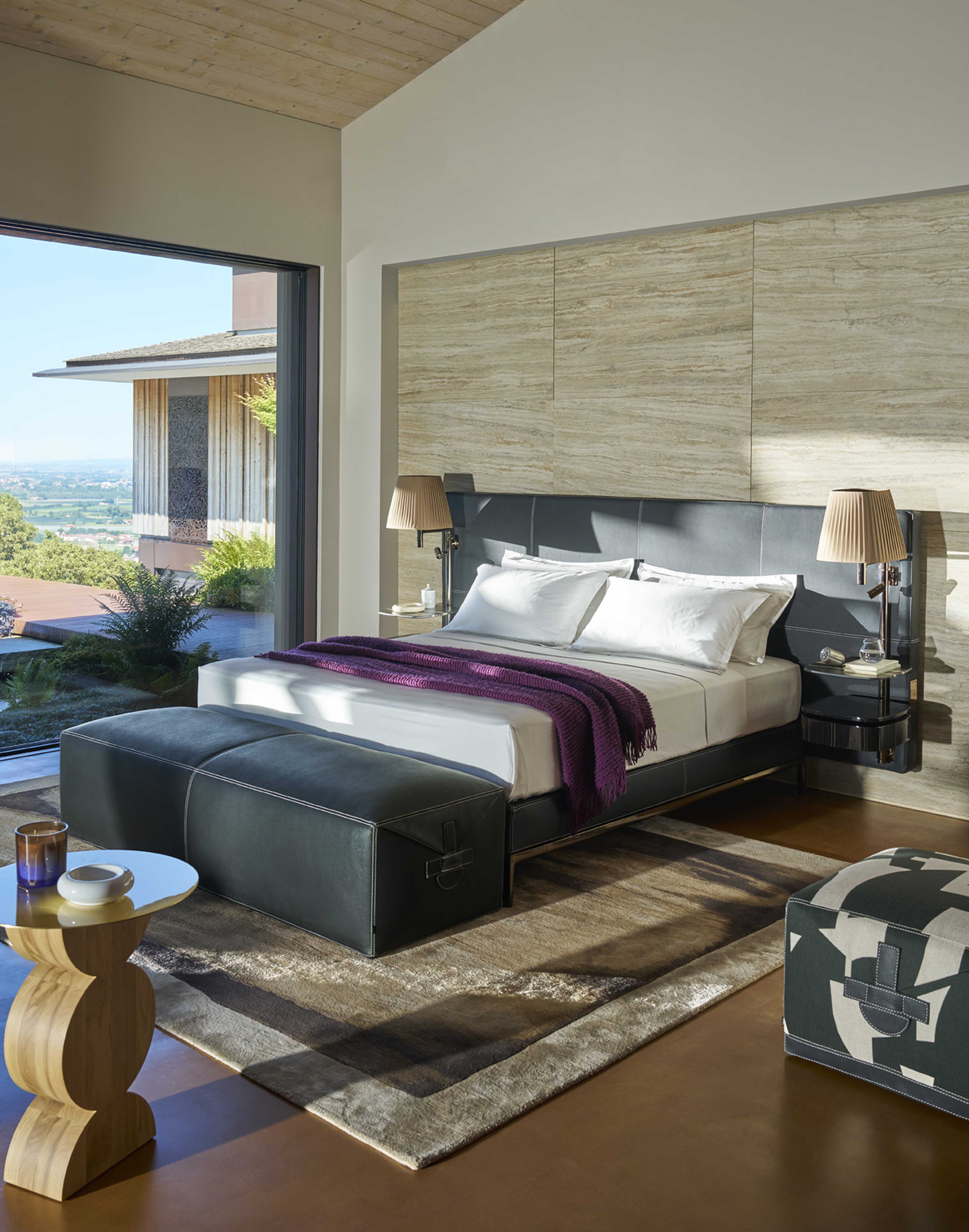 Volage Ex-S Night bed in Voyage leather | Philippe Starck