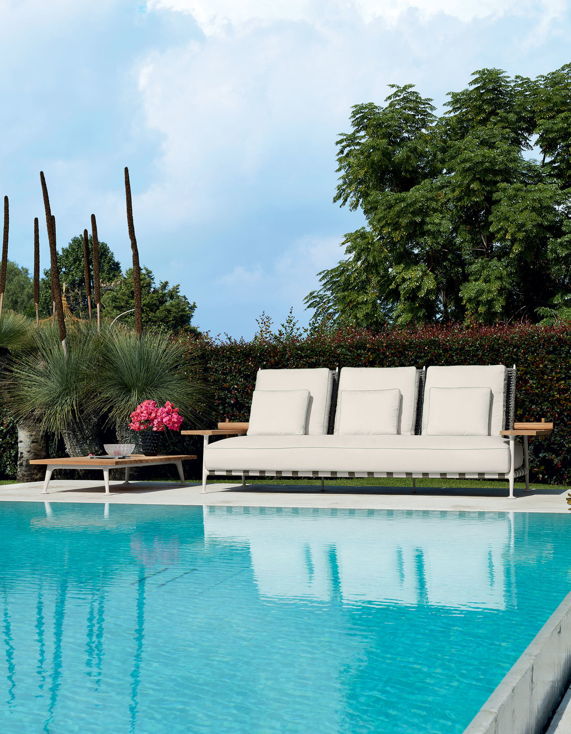 3655 ambientata outdoor catalogo outdoor collection 2020 239 fenc e nature philippe starck depasquale maffini alluminio metallo verniciato goffrato avorio intrecci sintetico corda outdoor outdoor fiji 13f063 perla alluminio metallo vernicia